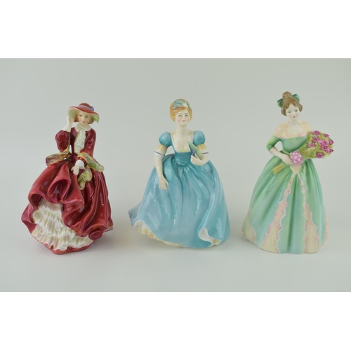 116 - Royal Doulton figures 'Top o' the Hill' H.N. 1834, 'Happy Birthday' H.N. 3660 together with 'Eugenie... 