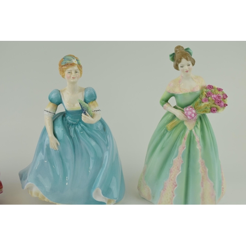 116 - Royal Doulton figures 'Top o' the Hill' H.N. 1834, 'Happy Birthday' H.N. 3660 together with 'Eugenie... 