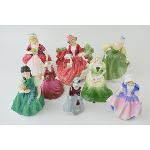 123 - A collection of Royal Doulton figures to include, 'Fair Maiden' H.N. 2211, 'Francine' H.N. 2422, 'Ly... 