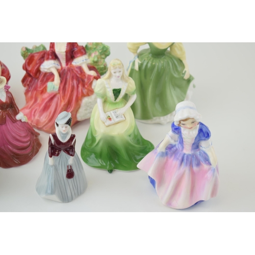 123 - A collection of Royal Doulton figures to include, 'Fair Maiden' H.N. 2211, 'Francine' H.N. 2422, 'Ly... 