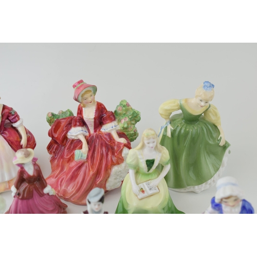 123 - A collection of Royal Doulton figures to include, 'Fair Maiden' H.N. 2211, 'Francine' H.N. 2422, 'Ly... 