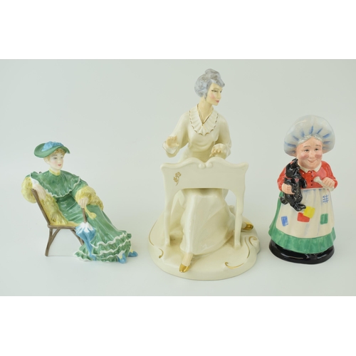 125 - Royal Doulton figures 'The Enchantment' H.N. 2756 (2nds), Ascot H.N. 2356, Old Mother Hubbard DNR3. ... 