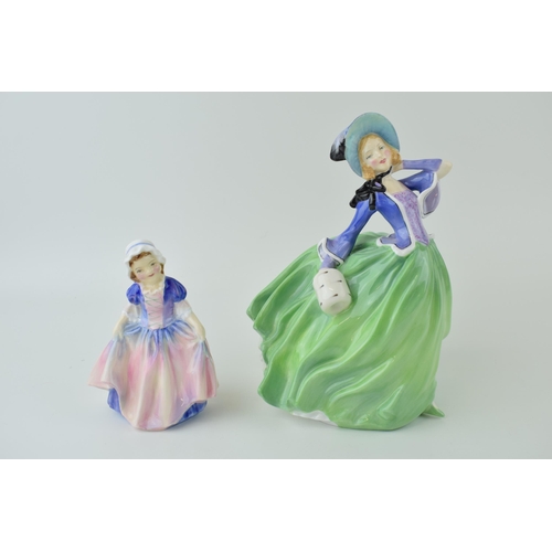 131 - Royal Doulton figure 'Autumn Breezes' HN 1913, together with 'Dinky Do HN 1678. Height 19.5cm. (2)