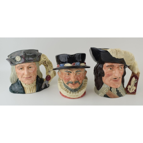 139 - Royal Doulton Character Jugs 'Beafeaters' D. 5193 'Christopher Columbus' D. 6891 (2nds) and 'D’artag... 