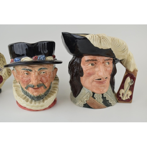 139 - Royal Doulton Character Jugs 'Beafeaters' D. 5193 'Christopher Columbus' D. 6891 (2nds) and 'D’artag... 