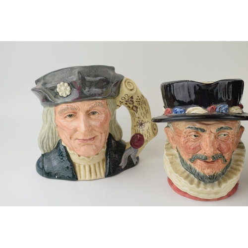 139 - Royal Doulton Character Jugs 'Beafeaters' D. 5193 'Christopher Columbus' D. 6891 (2nds) and 'D’artag... 