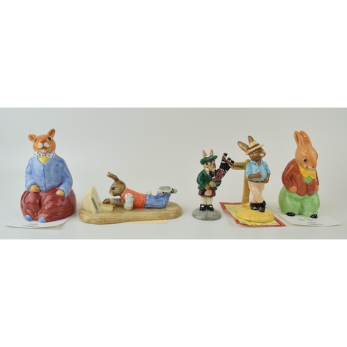 144 - Royal Doulton Bunnykins to include DB191 Piper, DB238 Online, DB476 Billy (large), DB195 Sydney and ... 