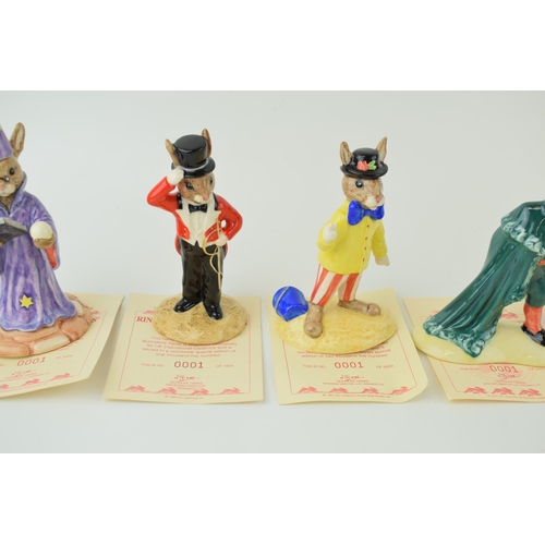 145 - Royal Doulton Bunnykins to include DB171 Joker, DB281 Matador, DB280 Samurai, DB168 Wizard and DB165... 