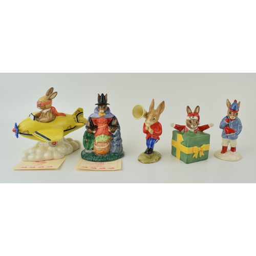 147 - Royal Doulton Bunnykins to include DB23 Sousaphone from Oompah Band, DB293 Witches Cauldron, DB267 C... 