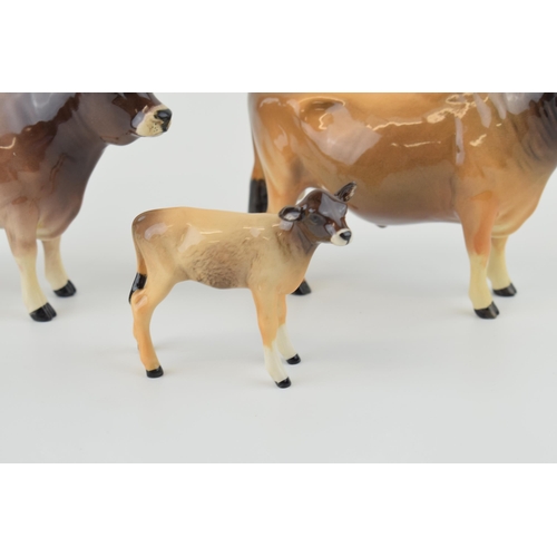 22 - Beswick cattle family to include the Jersey Bull, Jersey Bull and Jersey Calf (3).