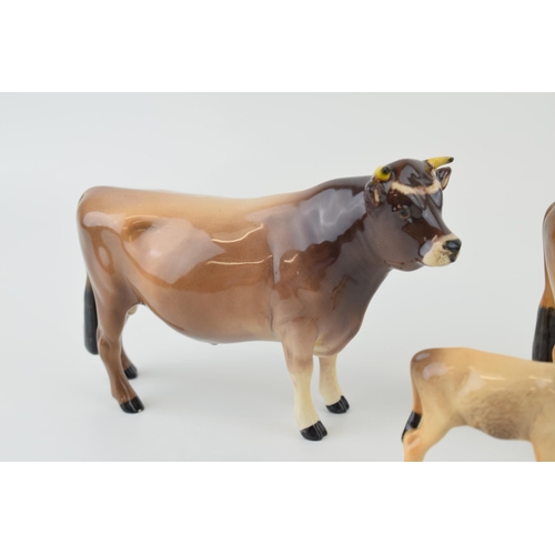 22 - Beswick cattle family to include the Jersey Bull, Jersey Bull and Jersey Calf (3).