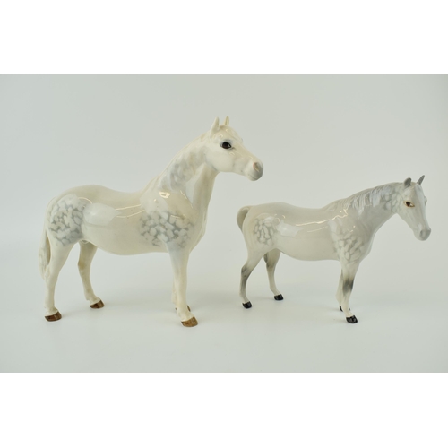 30 - Beswick Connemara (restored ear) with a grey horse (2).