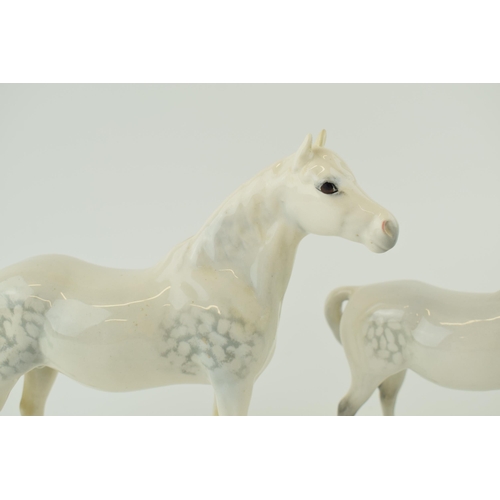 30 - Beswick Connemara (restored ear) with a grey horse (2).