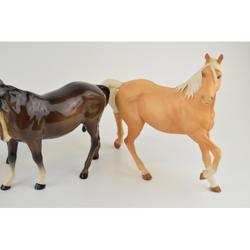 36 - Beswick horses to include a mare facing left, a matte palomino spirit, a brown matte spirit and one ... 