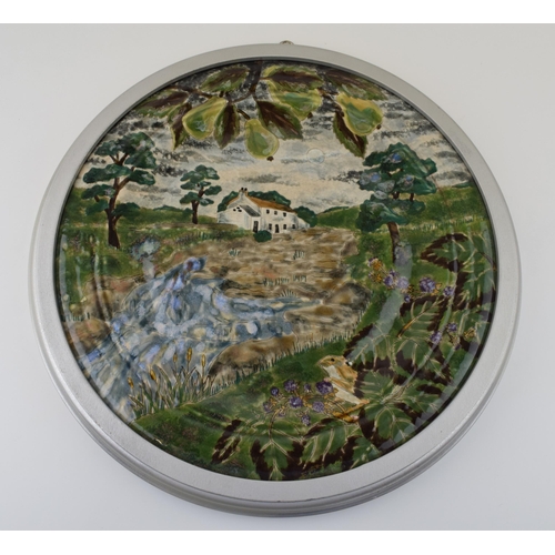 44 - Cobridge Stoneware limited edition charger, 1 of 5, with a cottage amongst rural settings, featuring... 