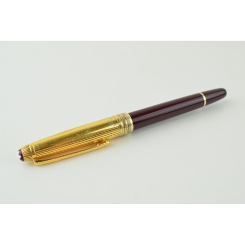 Montblanc Meisterstuck "Classique Bordeaux Doue" Fountain Pen, with striated silver gilt cap, stamped with 925 silver mark, s/n PG100990, 18ct gold 4810 nib