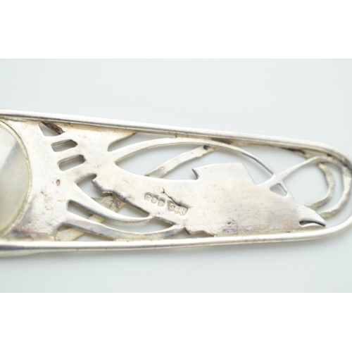 520 - Silver National Trust of Scotland caddy spoon, Edinburgh 1987, stylized fish, 14.3g.