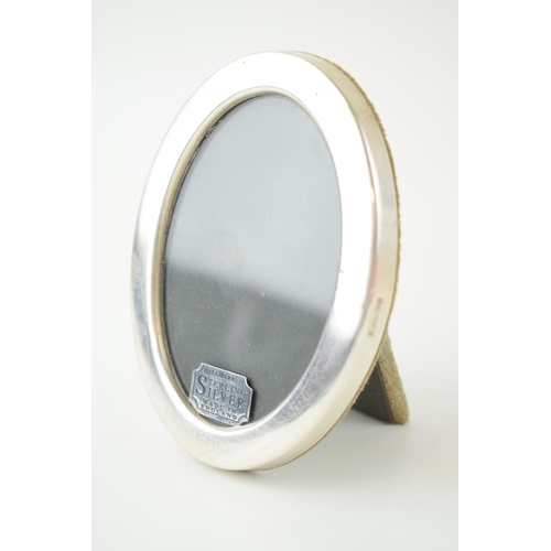 523 - Hallmarked silver oval photo frame, engraved 'Concorde', 11.5cm tall, Sheffield 1991, British Airway... 