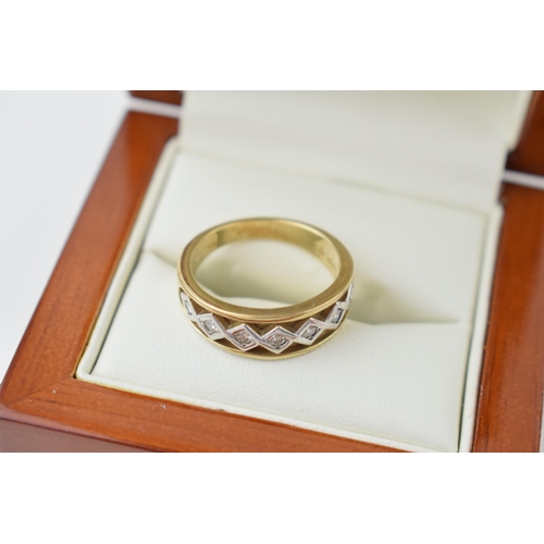 542 - 9ct gold ring, Clogau, set diamonds, ornate setting, boxed, size O/P, 4.9g.