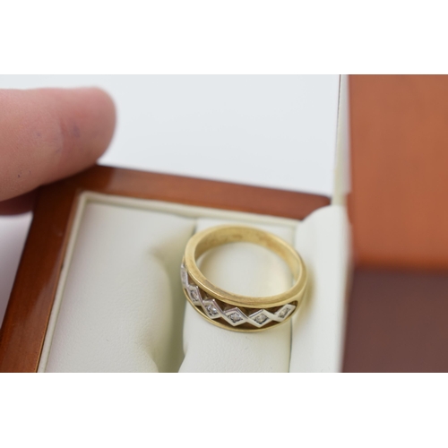 542 - 9ct gold ring, Clogau, set diamonds, ornate setting, boxed, size O/P, 4.9g.