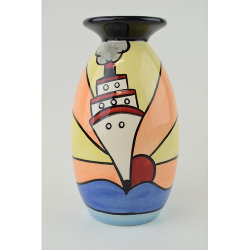 57 - Large Lorna Bailey Vase 'The Cruise' Design. Height 21cm.