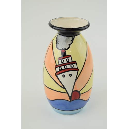 57 - Large Lorna Bailey Vase 'The Cruise' Design. Height 21cm.