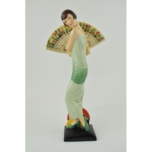 64 - Kevin Francis / Peggy Davies Art Deco figure Lady With Fan, 28cm tall (af).