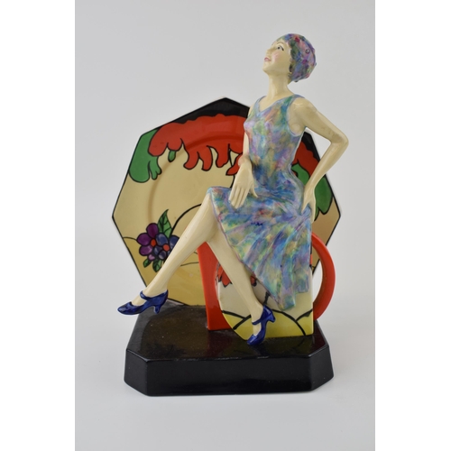 71 - Kevin Francis / Peggy Davies Art Deco figure Clarice Teatime, unmarked.