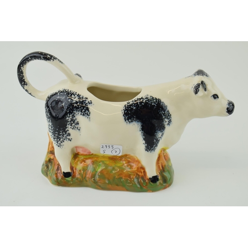 90 - Moorland Pottery large ceramic creamer / cow jug. Height 11.5cm.