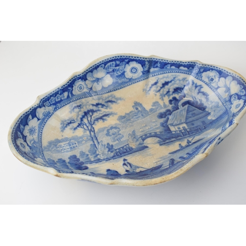 93A - Pottery to include a Copeland Spode's Italian fruit bowl, a pair of 19th century blue and white vege... 