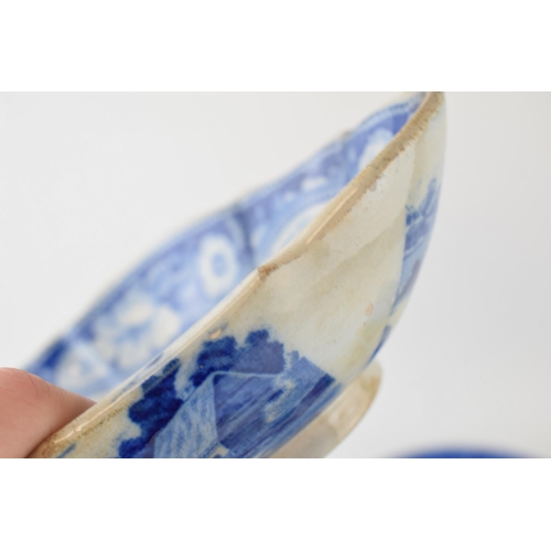 93A - Pottery to include a Copeland Spode's Italian fruit bowl, a pair of 19th century blue and white vege... 