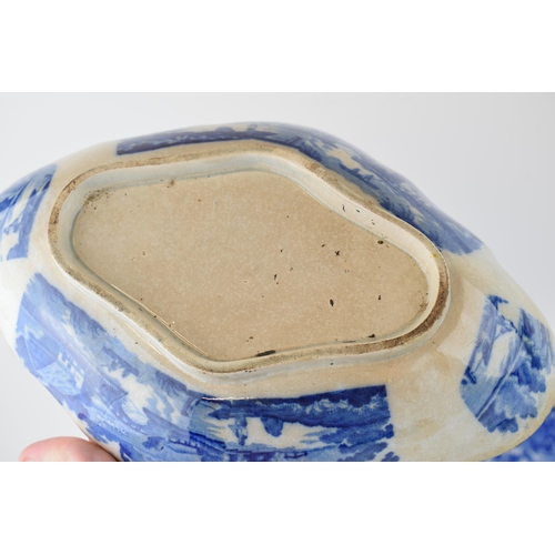 93A - Pottery to include a Copeland Spode's Italian fruit bowl, a pair of 19th century blue and white vege... 