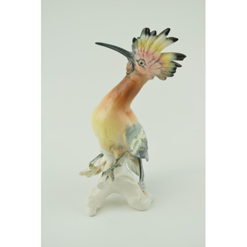 97 - Karl Ens figure of a pair of Hoopoe Bird on a branch. Height 26.5cm.