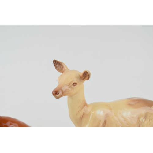 2 - A collection of Beswick animals a/f to include Fox, Deer, Sheep, Horse and Bird. (7)