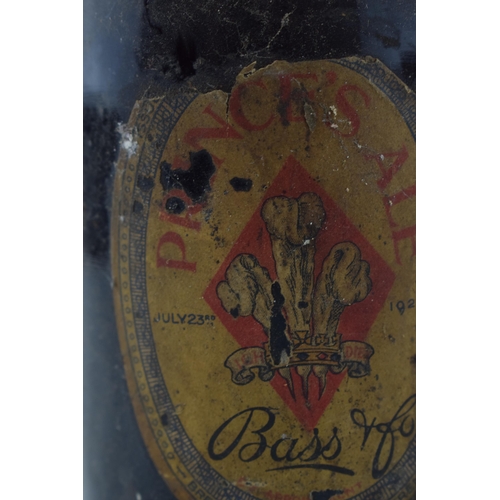 149 - A 'Bass' bottle Of note a 'July 23rd 1929. 'Bass Ale', 'Prince's Ale' 'Prince of Wales Brew'. With o... 