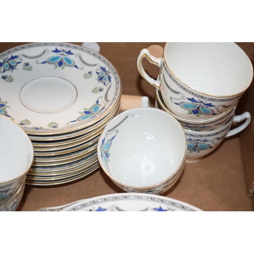 138 - Wedgwood Balmoral China ribbons tea service to include 6 cups, 11 saucers, 10 side plates and a cake... 