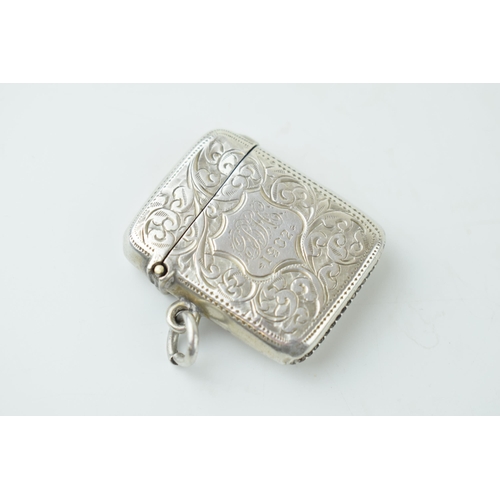 50 - Silver vesta case, 19.2g, Birm 1901.