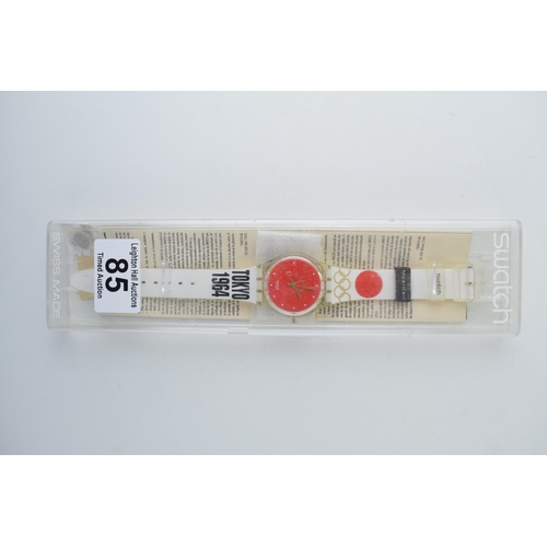 85 - A Swatch Tokyo 1964 watch with box and paperwork.