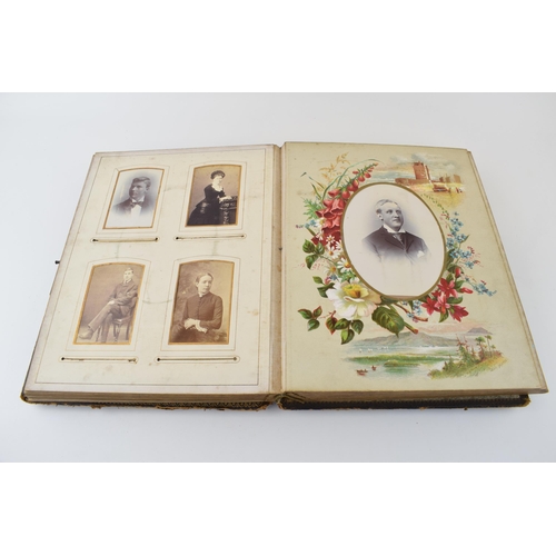 141 - A 19th century photograph album 'The Balmoral Album' to include family photographs, gentleman in mil... 