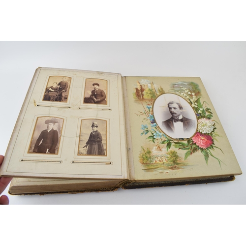 141 - A 19th century photograph album 'The Balmoral Album' to include family photographs, gentleman in mil... 