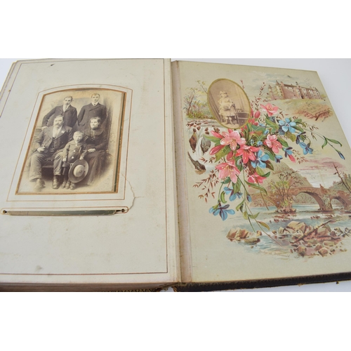 141 - A 19th century photograph album 'The Balmoral Album' to include family photographs, gentleman in mil... 