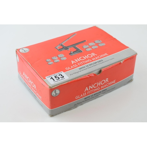 153 - A boxed Anchor Glass Fitting Machine for wristwatches and pocket watches. With 12 nylon dies.