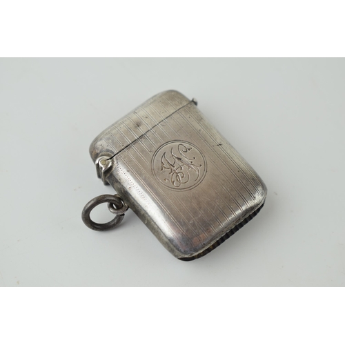 155 - Hallmarked silver vesta case, 17.1g, Birm 1913.