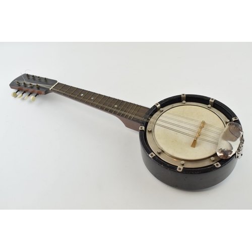 187 - A vintage 'Marcelli' 'Made in Germany' Banjo, Banjolin, Bajolele / Ukelele. 'Marcelli' signature and... 