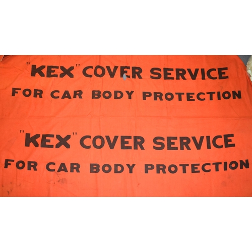 163 - A 'Kex' Car Cover Service, Of Automobilia interest. Fabric car cover for working on classic cars. 14... 