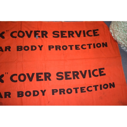 163 - A 'Kex' Car Cover Service, Of Automobilia interest. Fabric car cover for working on classic cars. 14... 