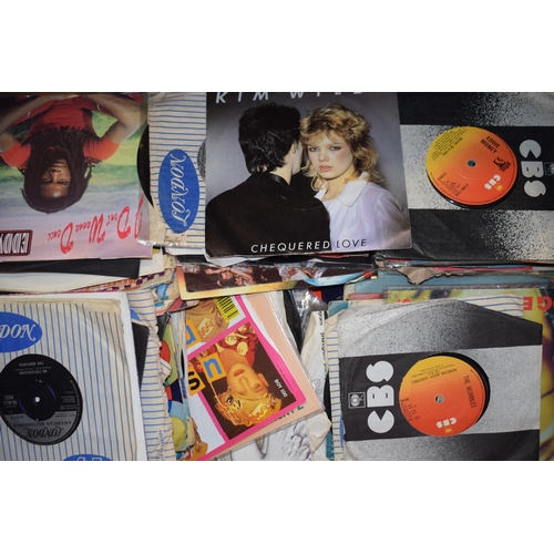 177 - A large quantity of 45 single records to include rock and pop vinyl of the 70s and 80s. (Qty)