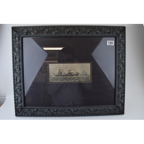 190 - Original Antiquarian Maritime Wood Engraving the Ship 'The Shiraz' c1871 in contemporary frame