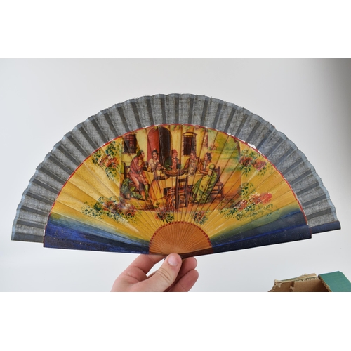 212 - A collection of mid 20th century and later decorative hand fans, varying sizes and styles, largest 5... 