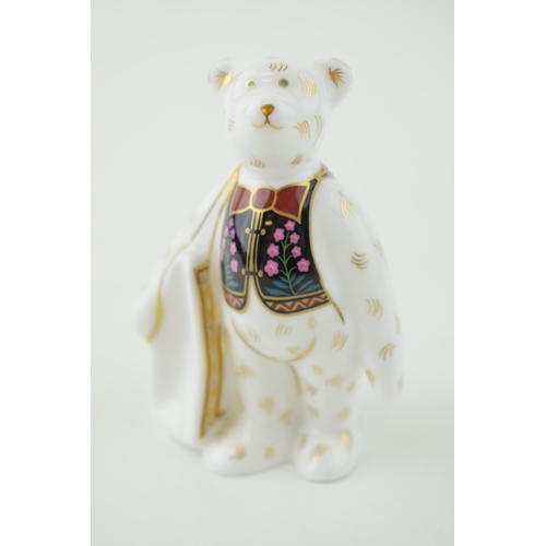 218 - Royal Crown Derby miniature bear of a shopper bear, first quality (these were produced without stopp... 